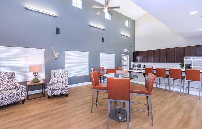 The clubhouse at Boulder Creek has a lot of seating