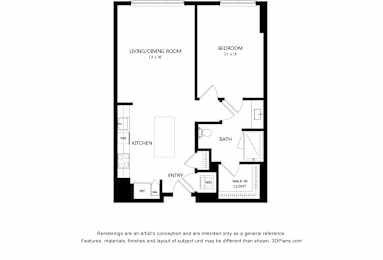 1 bed, 1 bath, 839 sqft, $3,190