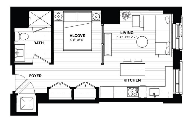 1 bed, 1 bath, 515 sqft, $3,750, Unit 1012