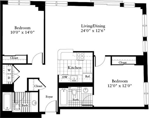 2 beds, 2 baths, 1,121 sqft, $3,780, Unit 0633