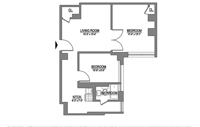 2 beds, 1 bath, $4,850, Unit 12K1