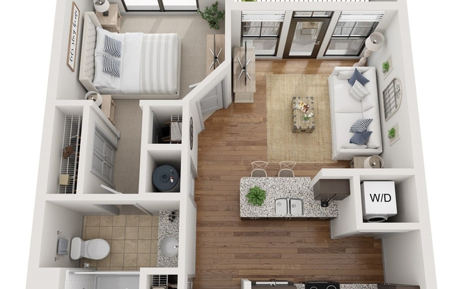 1 bed, 1 bath, 584 sqft, $1,138