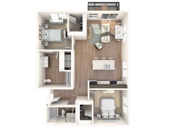 2 beds, 2 baths, 1,048 sqft, $2,080