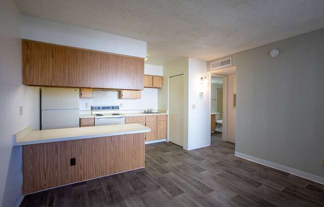 Kitchen and Living Room at Acacia Hills Apartments in Tucson Arizona