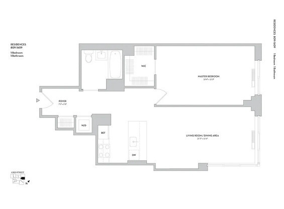 1 bed, 1 bath, $5,484, Unit 1609