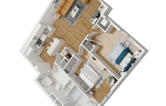 2 beds, 2 baths, 842 sqft, $2,300, Unit 524