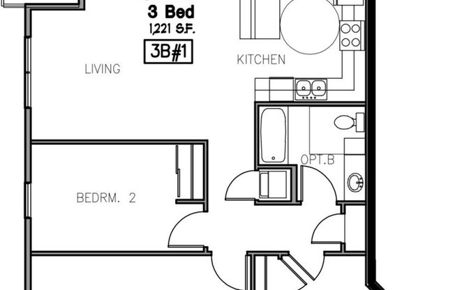 3 beds, 2 baths, 1,221 sqft, $2,550, Unit 201