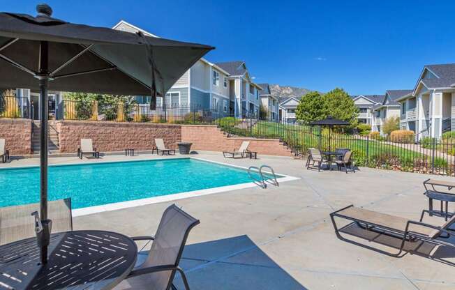Swimming Pool And Sundeck at The Village at Westmeadow, Colorado, 80906