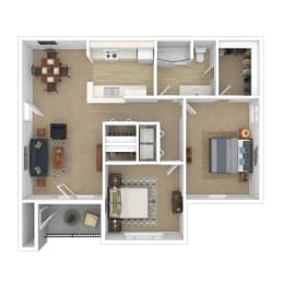 2 beds, 1 bath, 896 sqft, $1,763