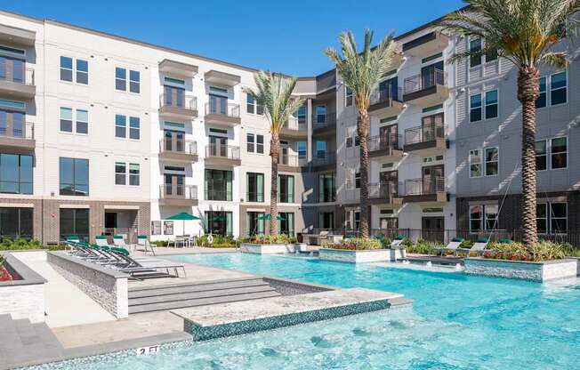 sideview of pool with entrance of the pool