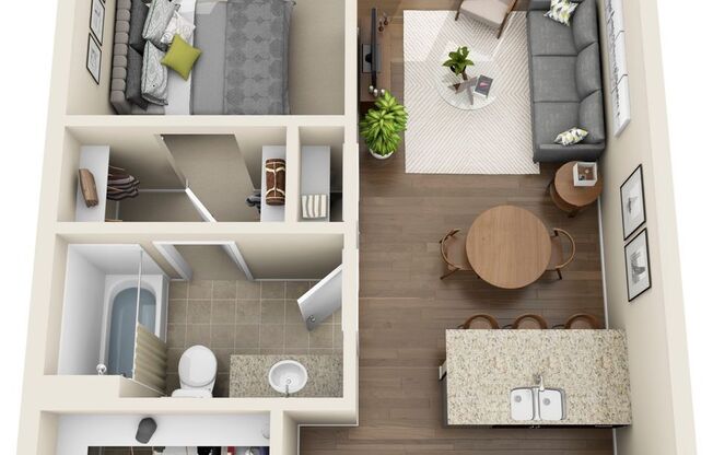 Studio, 1 bath, 610 sqft, $1,040, Unit 303