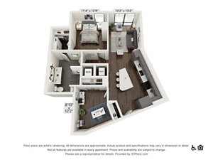 1 bed, 1 bath, 913 sqft, $2,595