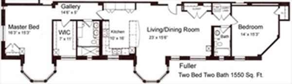 2 beds, 2 baths, 1,561 sqft, $6,250, Unit C1007