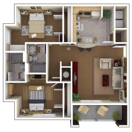 2 beds, 2 baths, 488 sqft, $775