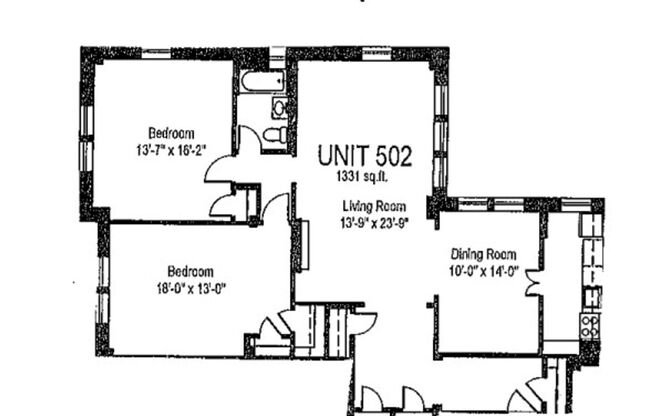 2 beds, 1 bath, 1,331 sqft, $1,700, Unit Royal York 502