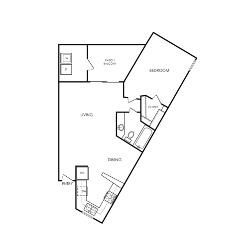 1 bed, 1 bath, 748 sqft, $898