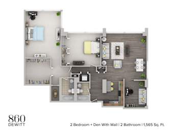 2 beds, 2 baths, 1,565 sqft, $3,950