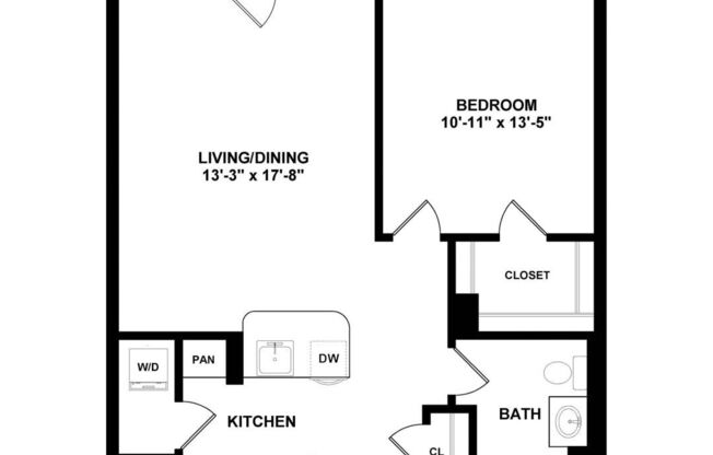 1 bed, 1 bath, 665 sqft, $2,400