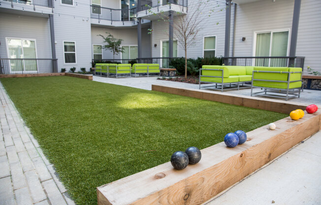 Bocce ball court outside