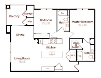 2 beds, 2 baths, 1,204 sqft, $1,947