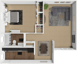 1 bed, 1 bath, 614 sqft, $1,322