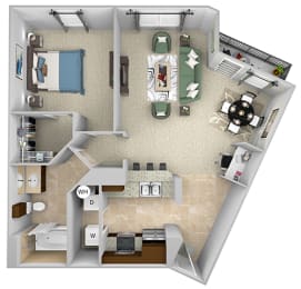 1 bed, 1 bath, 769 sqft, $1,672