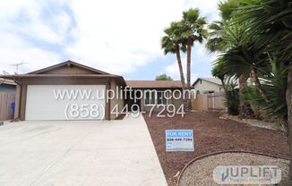 4Bed 2 Bath Single story house with Sunporch and attached garage in Mira Mesa