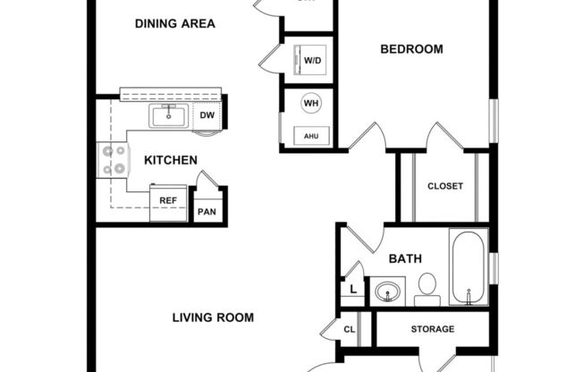 2 beds, 1 bath, 896 sqft, $1,102