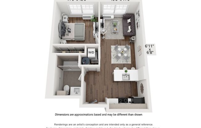 1 bed, 1 bath, 628 sqft, $2,170, Unit 640