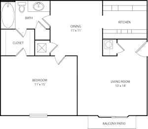 1 bed, 1 bath, 696 sqft, $1,109