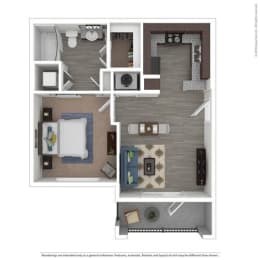 1 bed, 1 bath, 562 sqft, $876