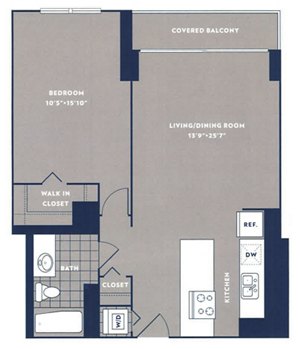 1 bed, 1 bath, 740 sqft, $2,654