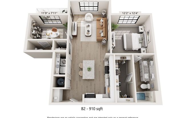 1 bed, 1.5 baths, 910 sqft, $1,995, Unit 5555229