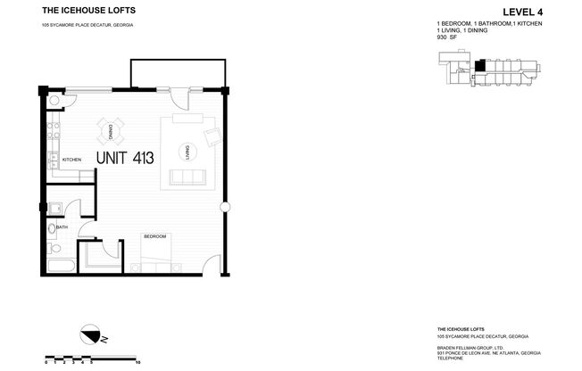 Studio, 1 bath, 950 sqft, $1,780, Unit A-413