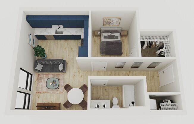 1 bed, 1 bath, 640 sqft, $1,615, Unit W626