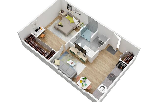 1 bed, 1 bath, 493 sqft, $1,895, Unit 211