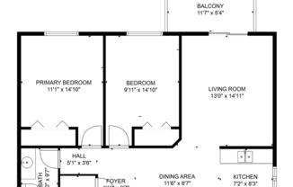 2 beds, 1 bath, 820 sqft, $875, Unit 1710-309