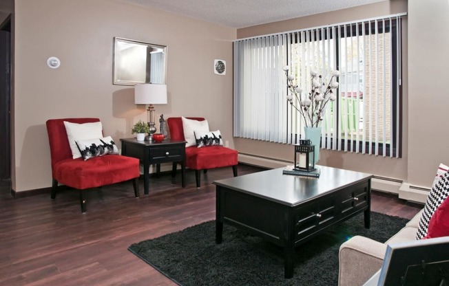 Large Windows in Living Room of 2800 Girard Apartment in Minneapolis, Mn