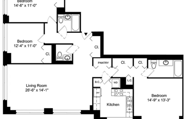 3 beds, 2.5 baths, $16,295, Unit 23A