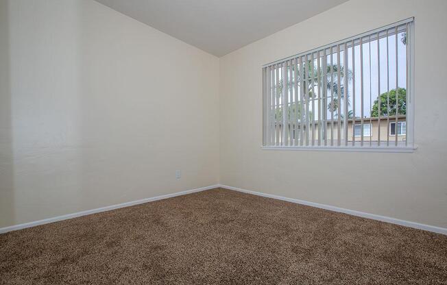 a room with a large window