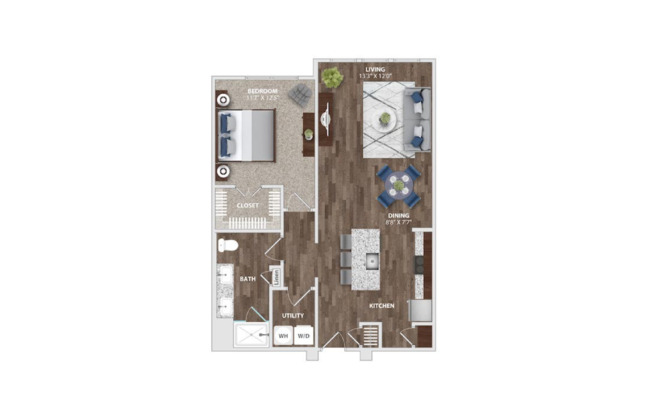 1 bed, 1 bath, 858 sqft, $1,583