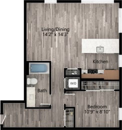 1 bed, 1 bath, 803 sqft, $2,049