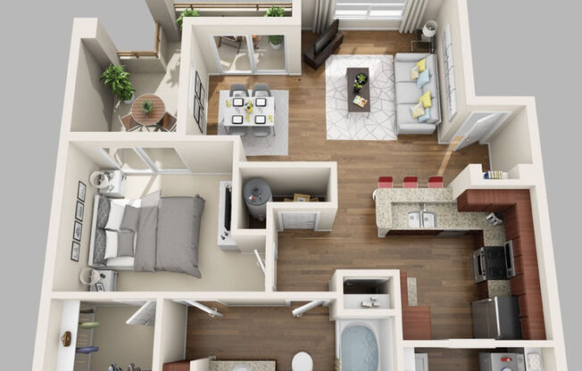 1 bed, 1 bath, 762 sqft, $1,192