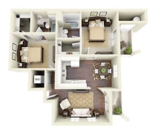 2 beds, 2 baths, 1,000 sqft, $2,999