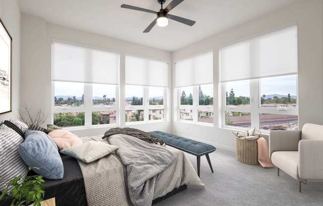 Furnished Guest Bedroom at The Herald Apartments