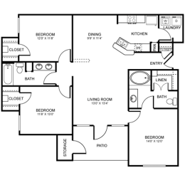 3 beds, 2 baths, 1,293 sqft, $1,999