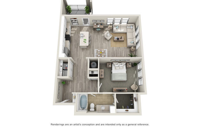 1 bed, 1 bath, 1,009 sqft, $2,233