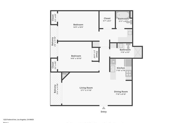 2 beds, 2 baths, 850 sqft, $2,798, Unit 415