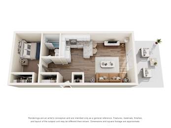 1 bed, 1 bath, 600 sqft, $1,285