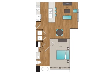 1 bed, 1 bath, 747 sqft, $2,338